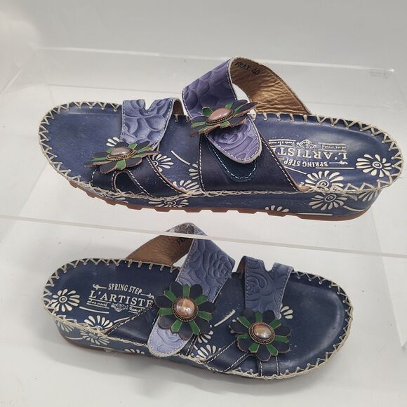 L'Artiste SPRING STEP Shoes Size 9 / 40 Charlotte Wedge Heel Sandals Sun Flower - Picture 2 of 9